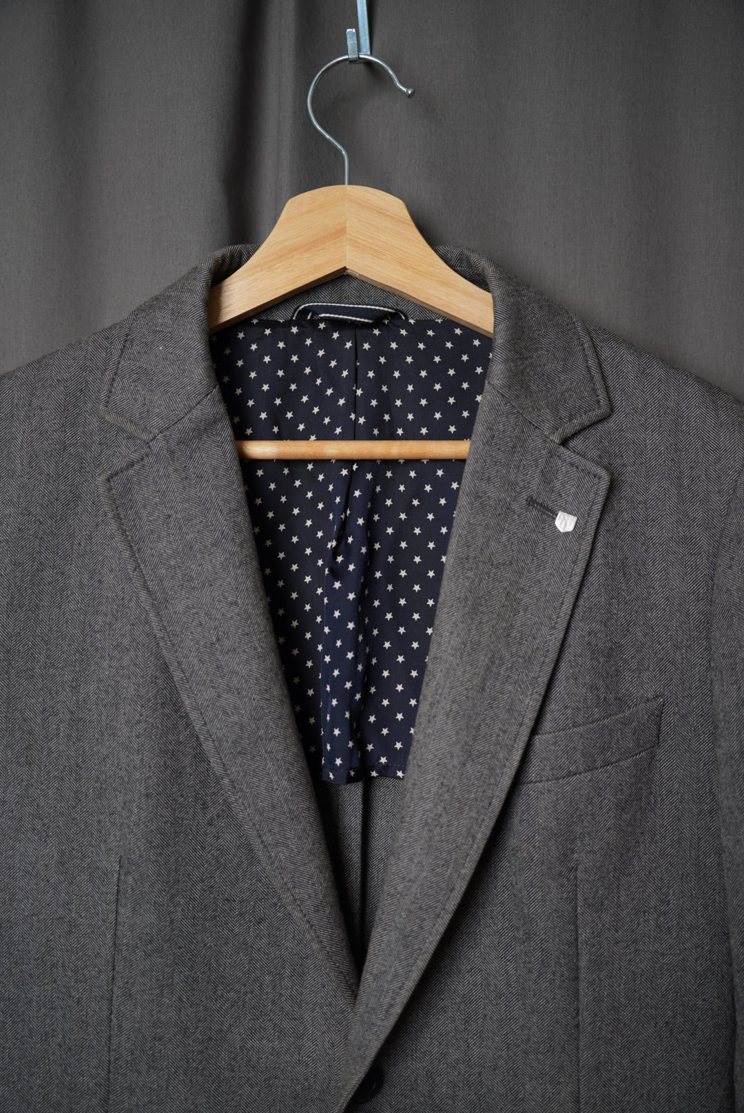 Gant Grey Weekender Fit Wool and Cotton Sport Jacket Blazer