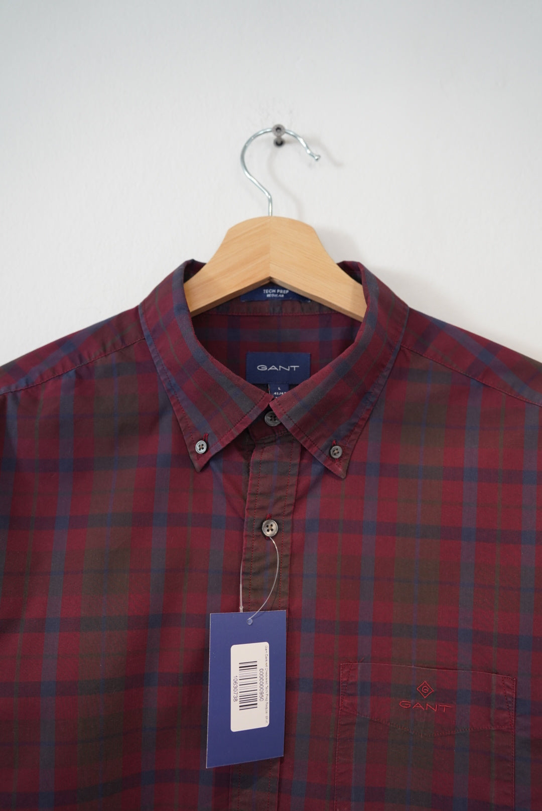 Gant Darkred Checkered Tech Prep Regular Shirt