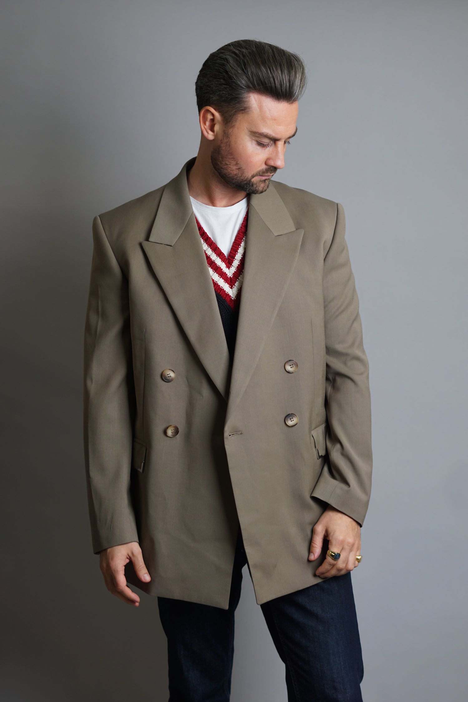 Han Kjøbenhavn Light Olive Boxy Double Breasted Blazer