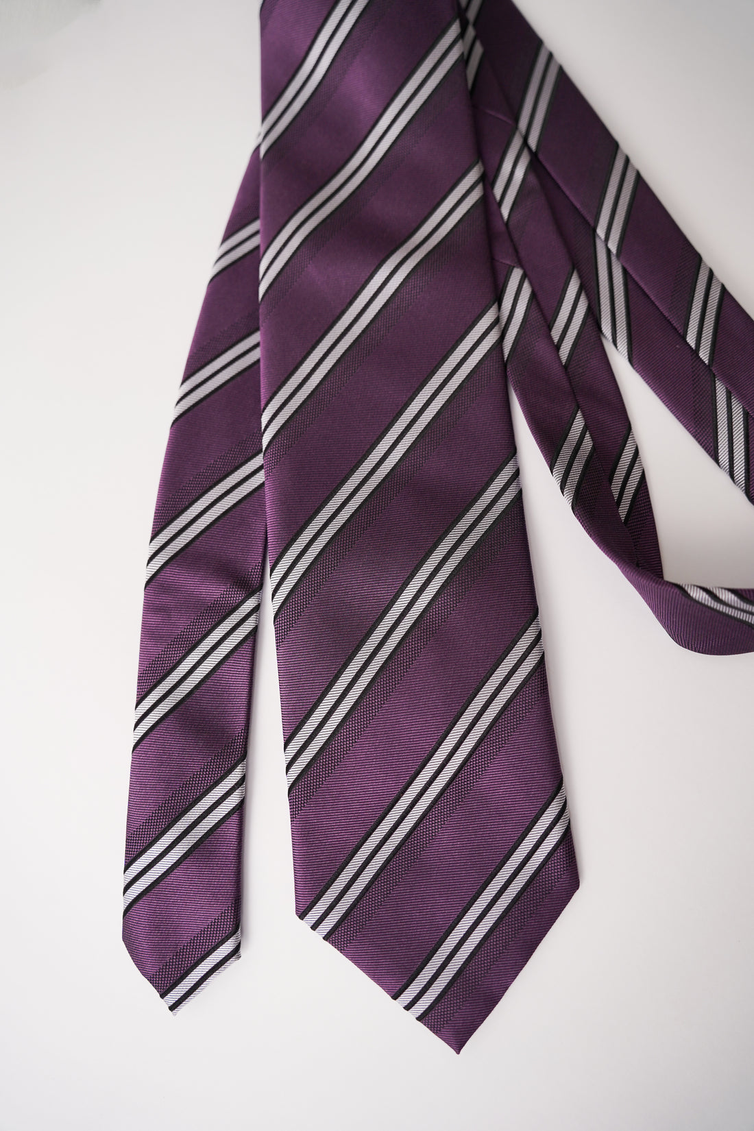 Matinique Purple Striped Silk Tie