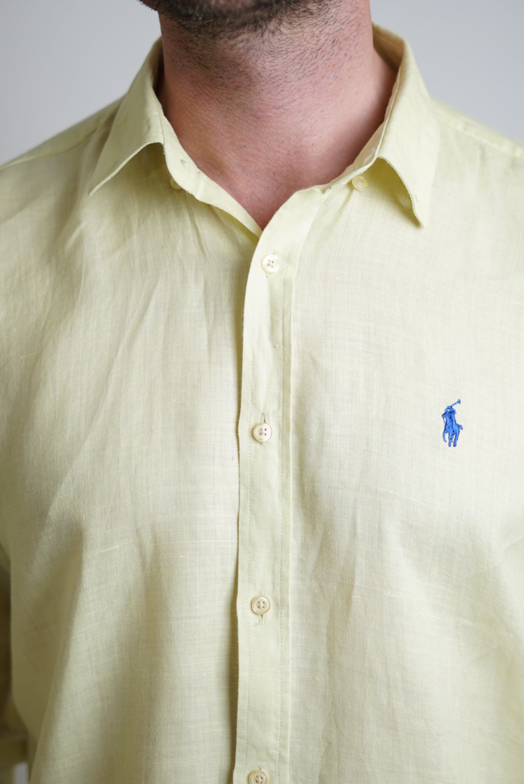 Ralph Lauren Yellow Linen Slim Fit Shirt