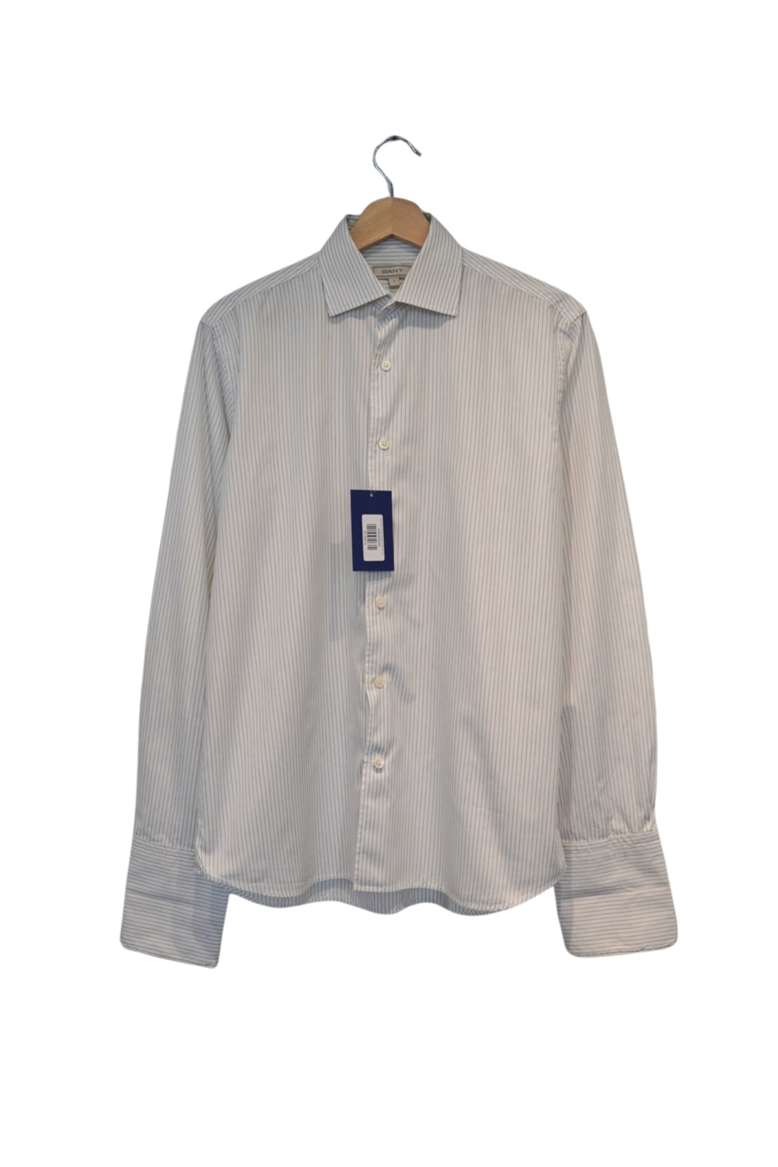 Gant White Striped Regular Fit Two Ply 140&