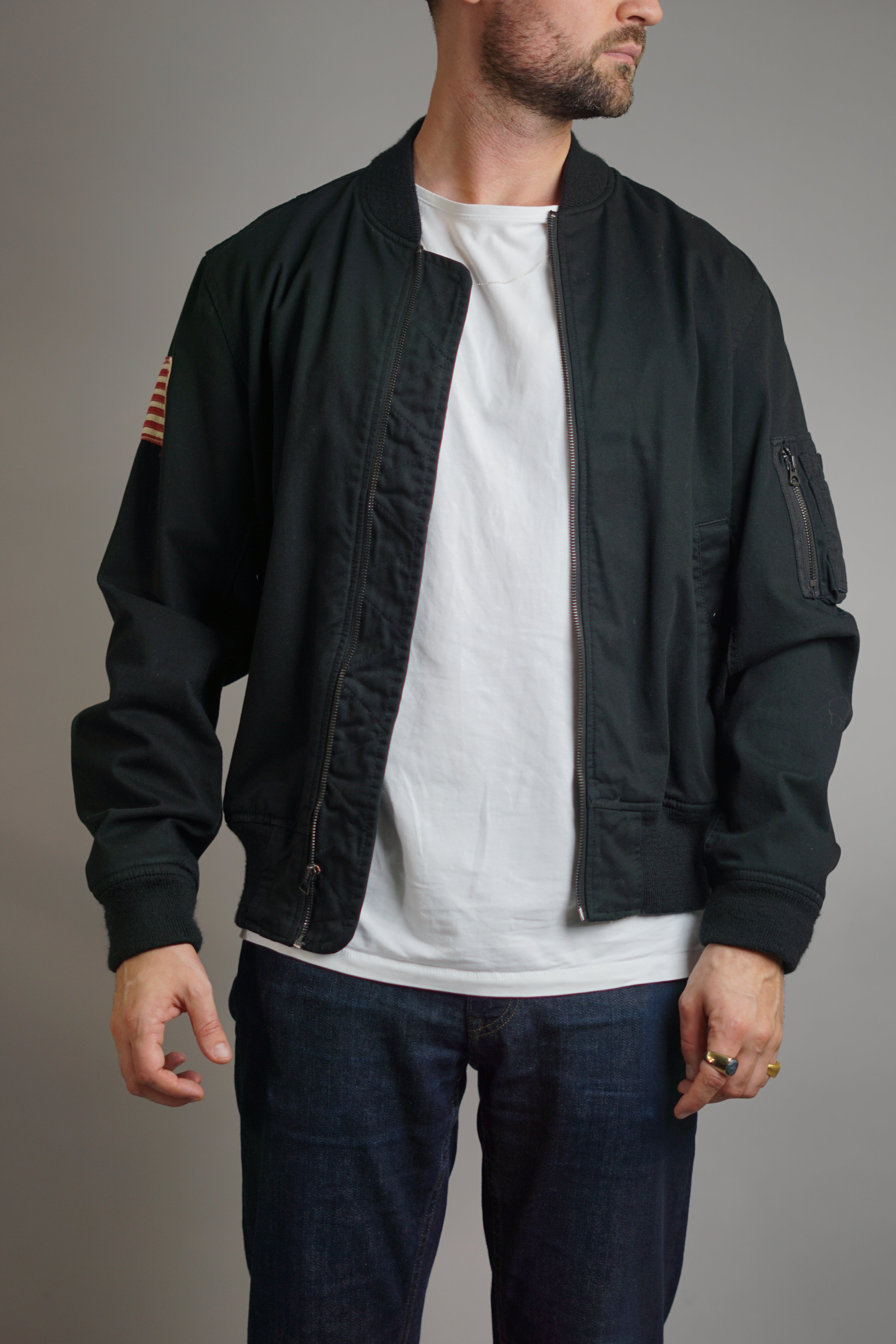 Ralph lauren black hot sale bomber jacket