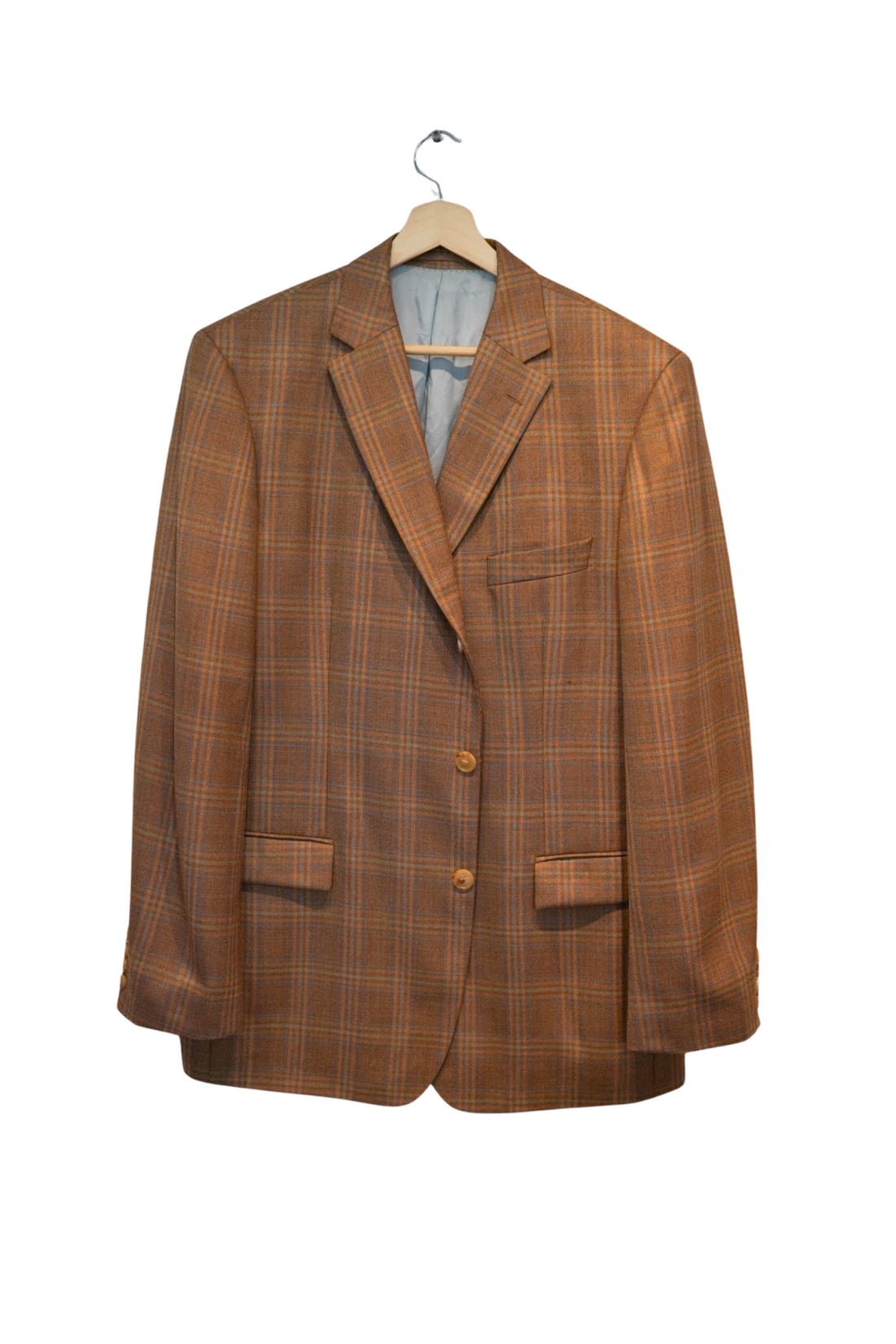 Hugo Boss Brown Checkered Wool Blazer