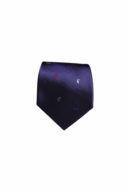 Ted Lapidus Paris Purple Paisley Slik Tie