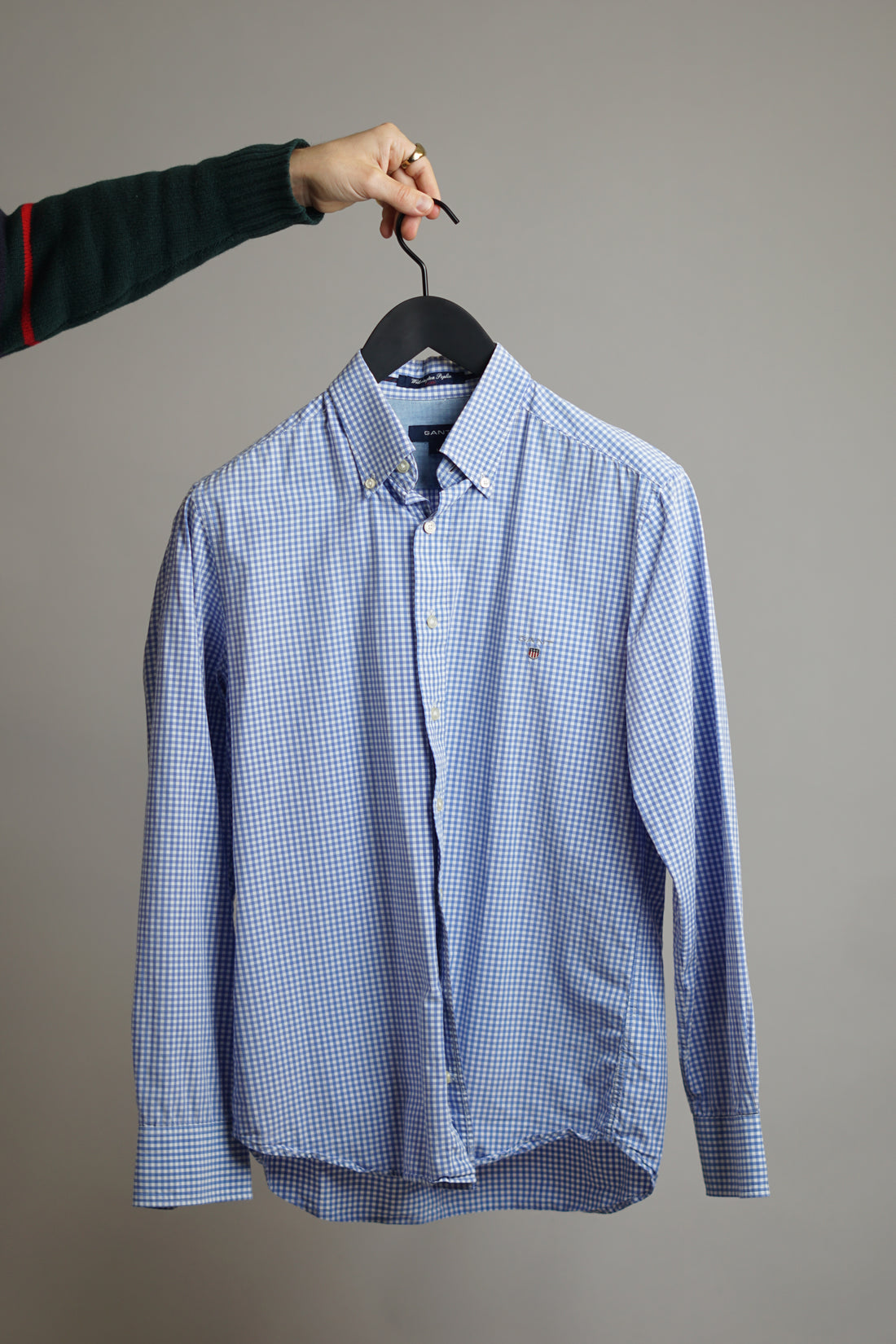 Gant Wilmington Poplin Fitted Lightblue Checkered Shirt