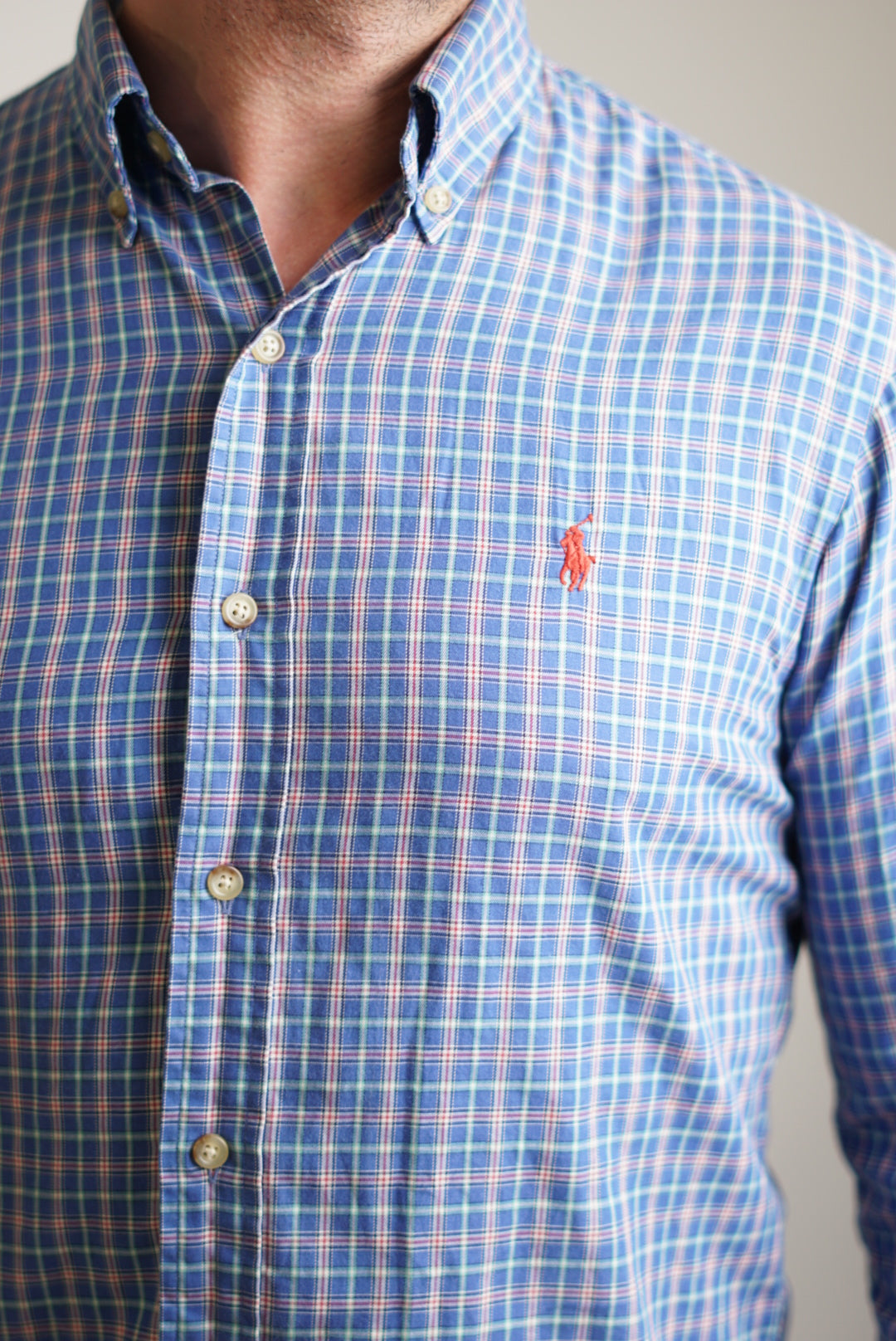 Polo Ralph Lauren Oceanblue Checkered Slim Fit Shirt