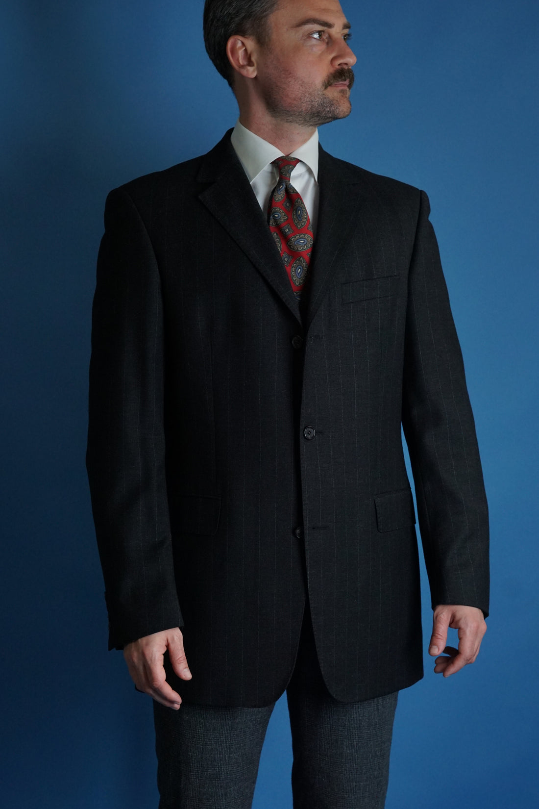 Hugo Boss Dark Pinstriped Wool Blazer