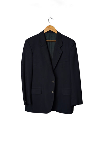 Vintage Navy Silver Button Wool Blazer