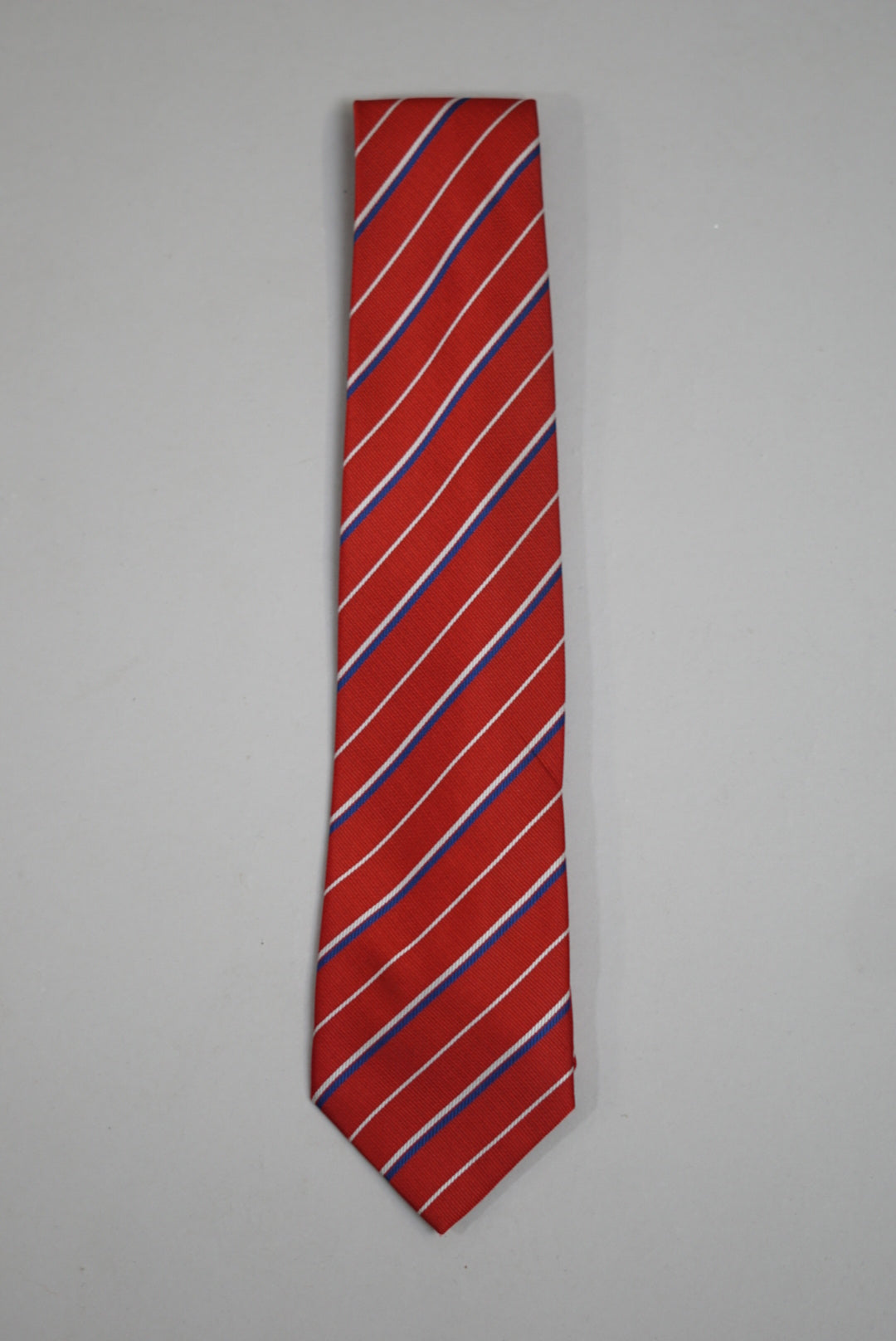 Paul Smith Red &amp; Blue/White Striped Silk Tie