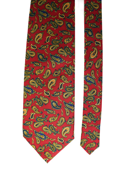 Rote Vintage-Seidenkrawatte mit Paisleymuster