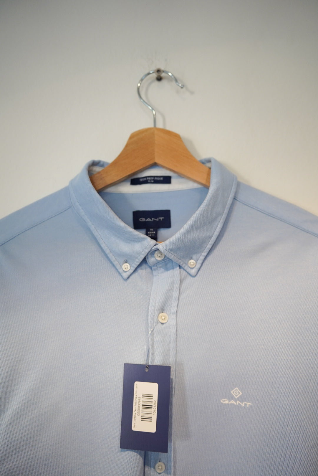 Gant Lightblue Tech Prep Pique Slim Shirt