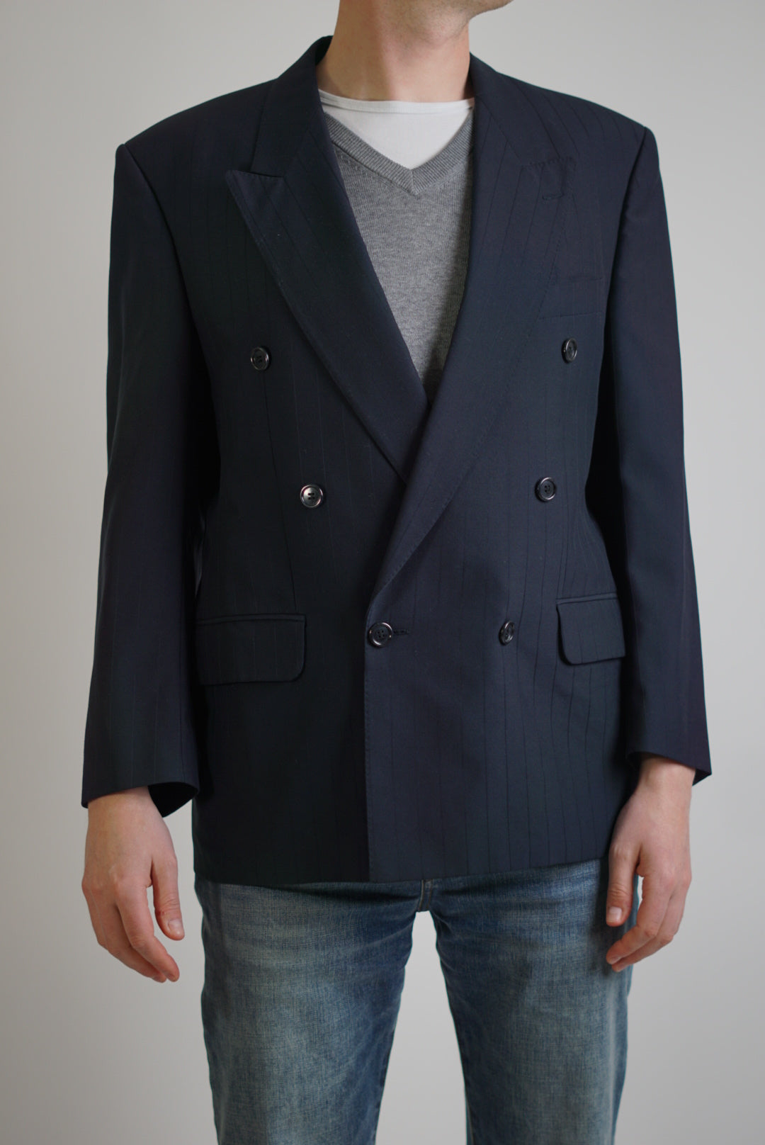 Vintage Navy Double Breasted Blazer