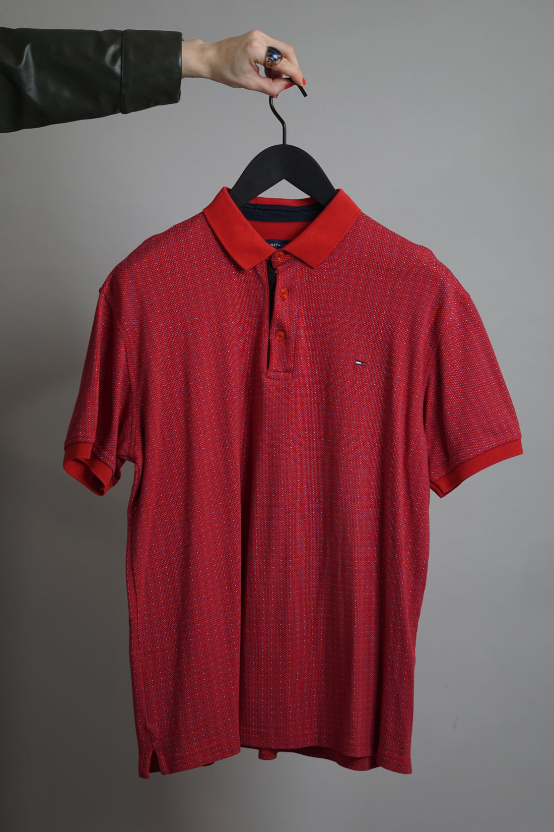 Tommy Hilfiger Red Dotted Polo Shirt