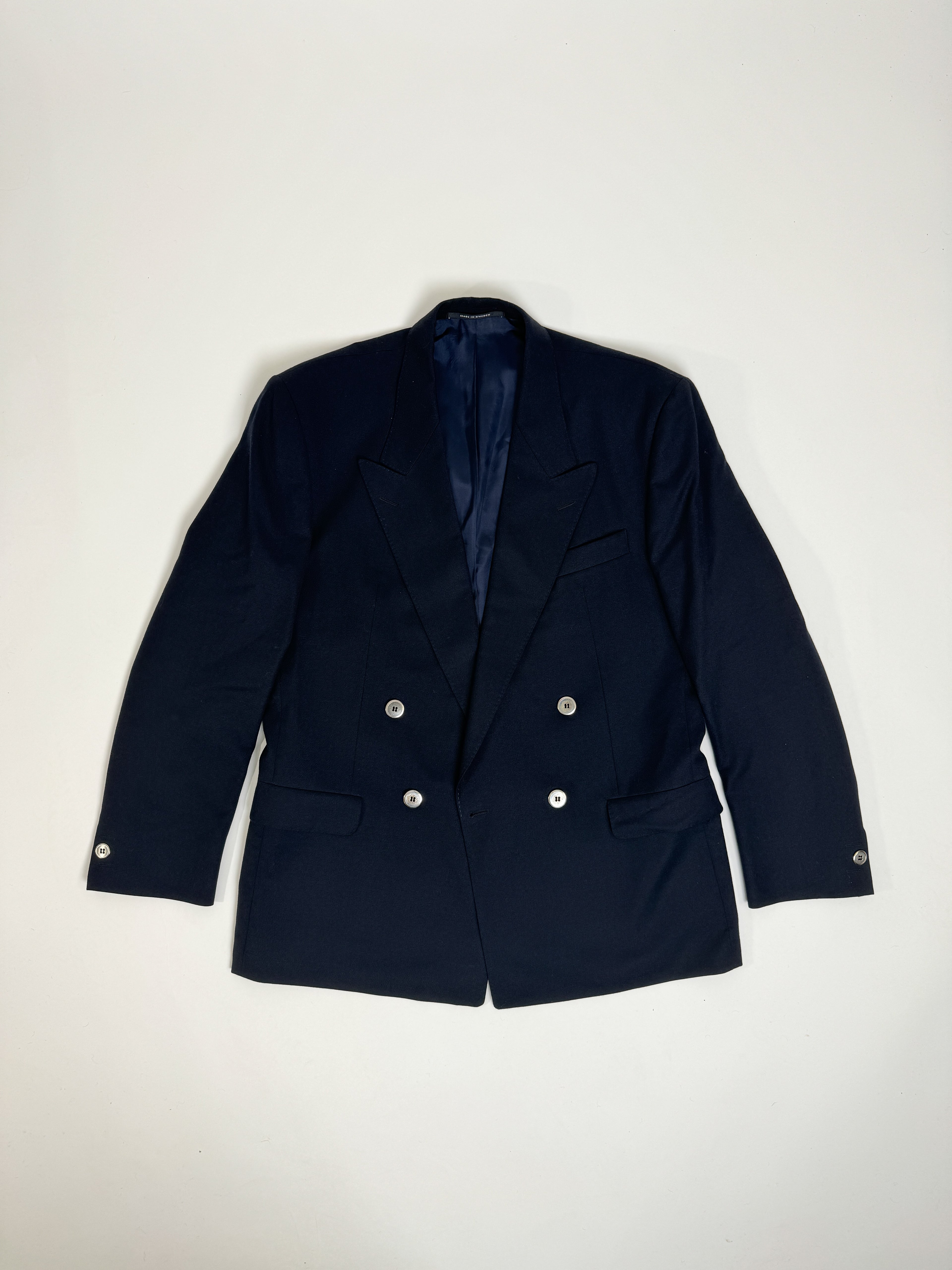 Tiger of Sweden Navy Double-Breasted Clear Buttons Blazer