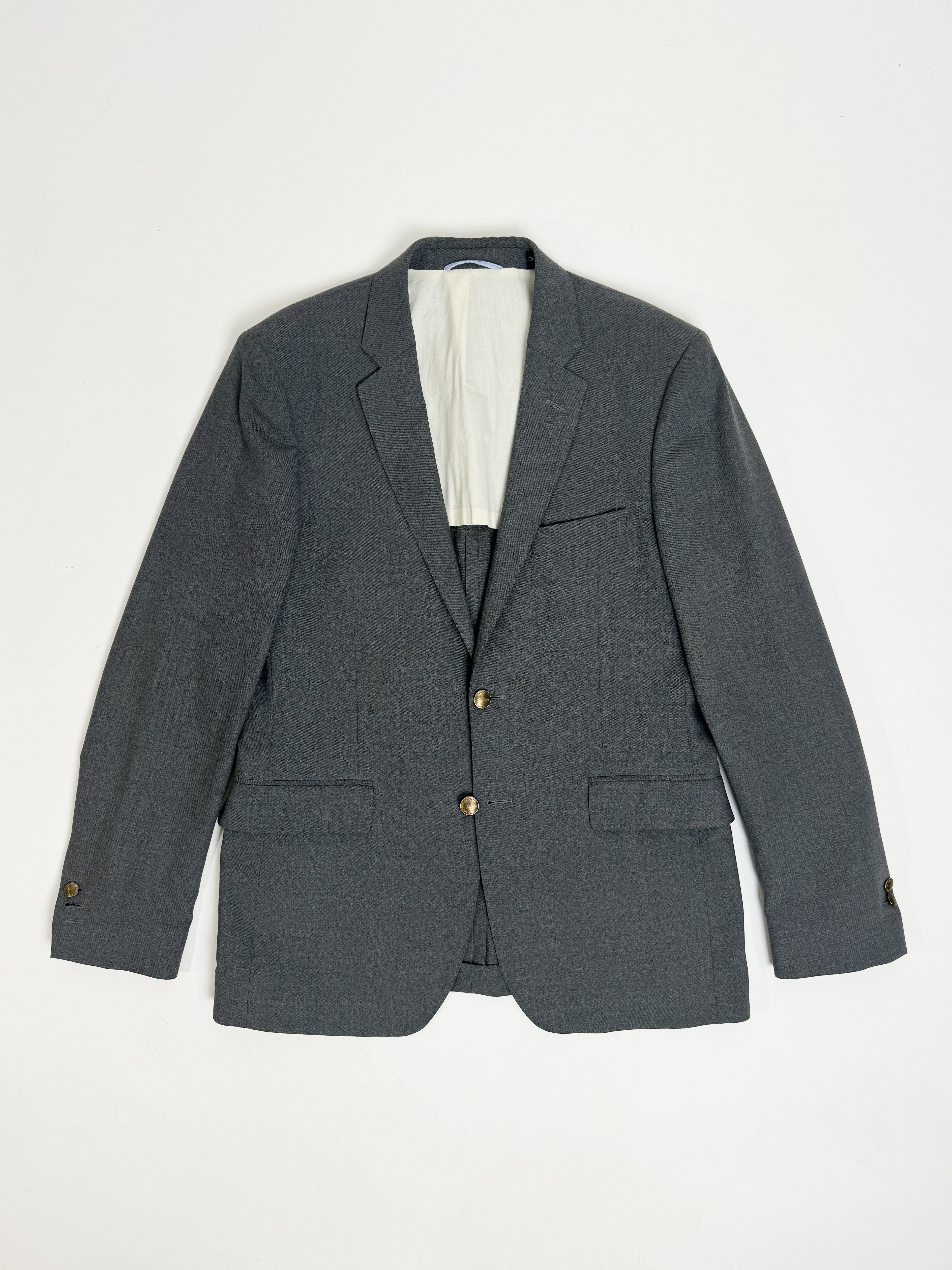 Gant Grey Club Blazer With Gold Buttons