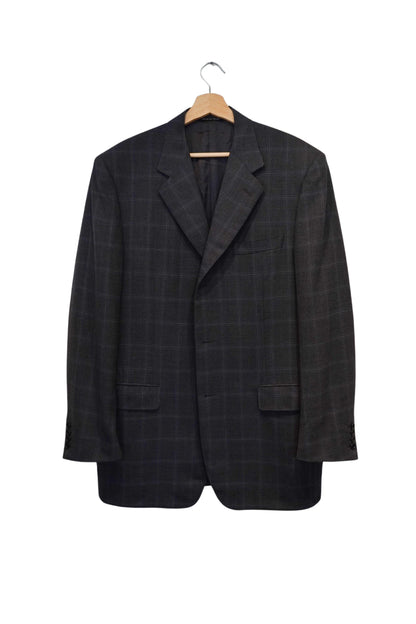 Canali Darkblue Checkered Wool Blazer