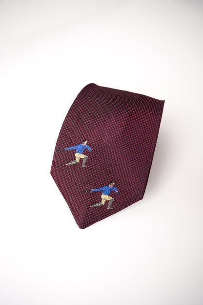 Ermano Vintage Purple Cricket Print Tie