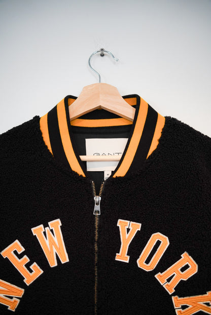 Gant Black and Yellow New York Fleece Varsity Jacket
