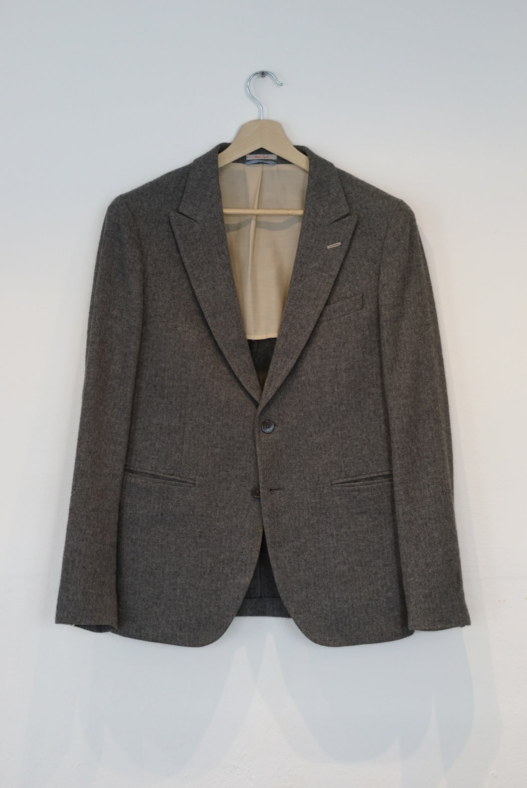 Gant Lightgrey New Haven Herringbone Leak Lapel Blazer