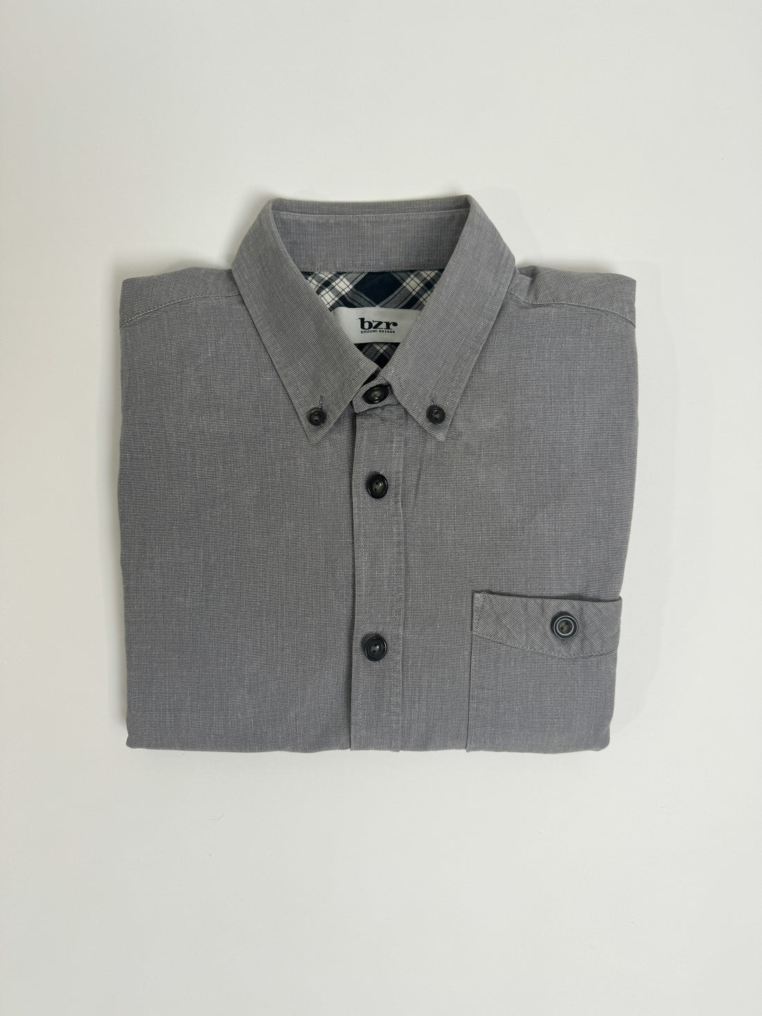 Bruuns Bazaar Grey BZR Black Button Shirt