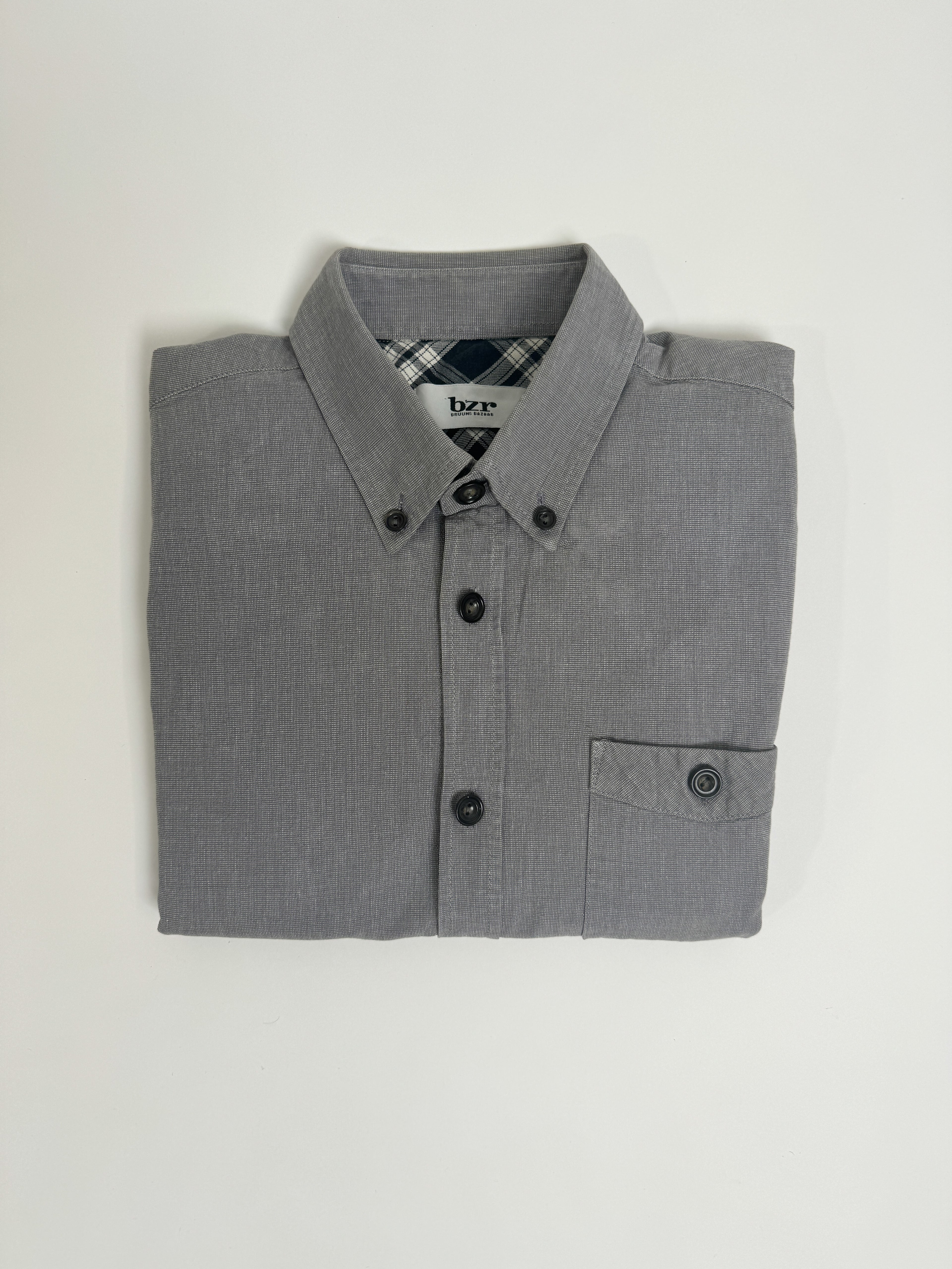 Bruuns Bazaar Grey BZR Black Button Shirt