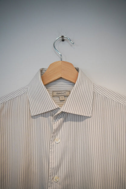 Gant White Striped Regular Fit Two Ply 140&