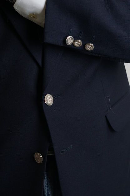 Navy Vintage Silver Button Blazer