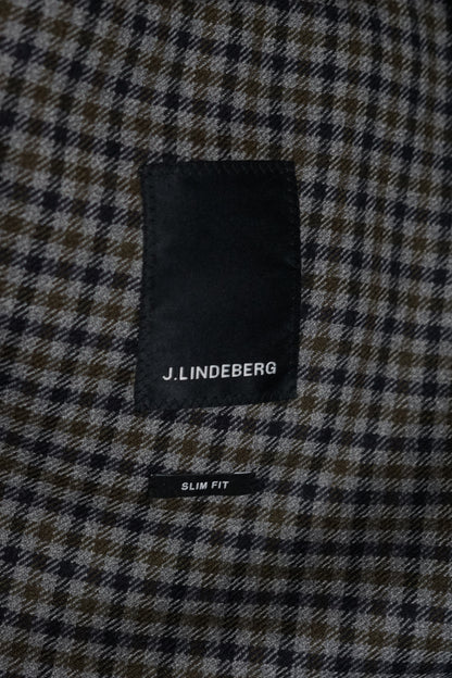 Johan Lindeberg Dark Checkered Virgin Wool Blazer