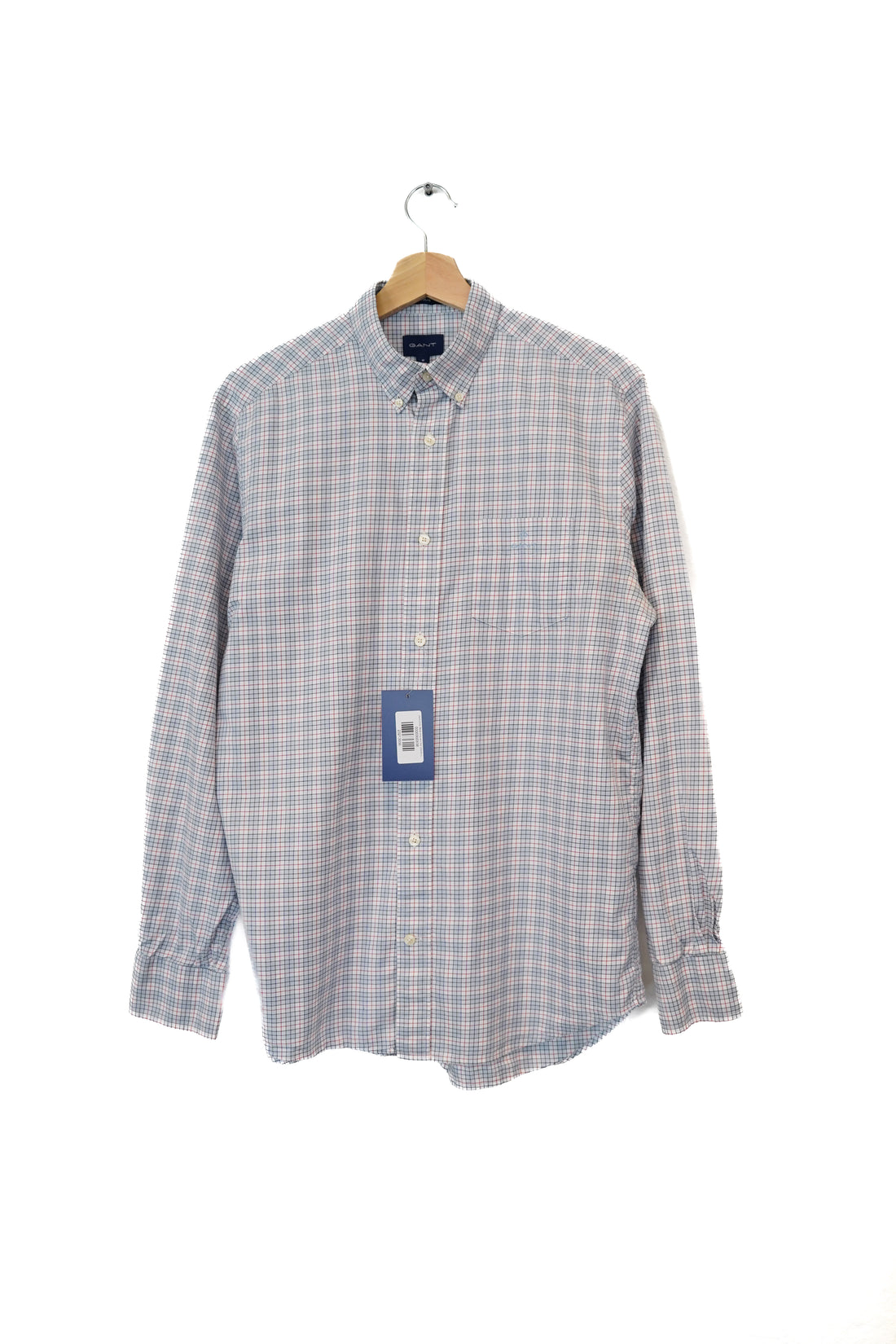 Gant White, Black Gray and Red Checkered Regular Shirt