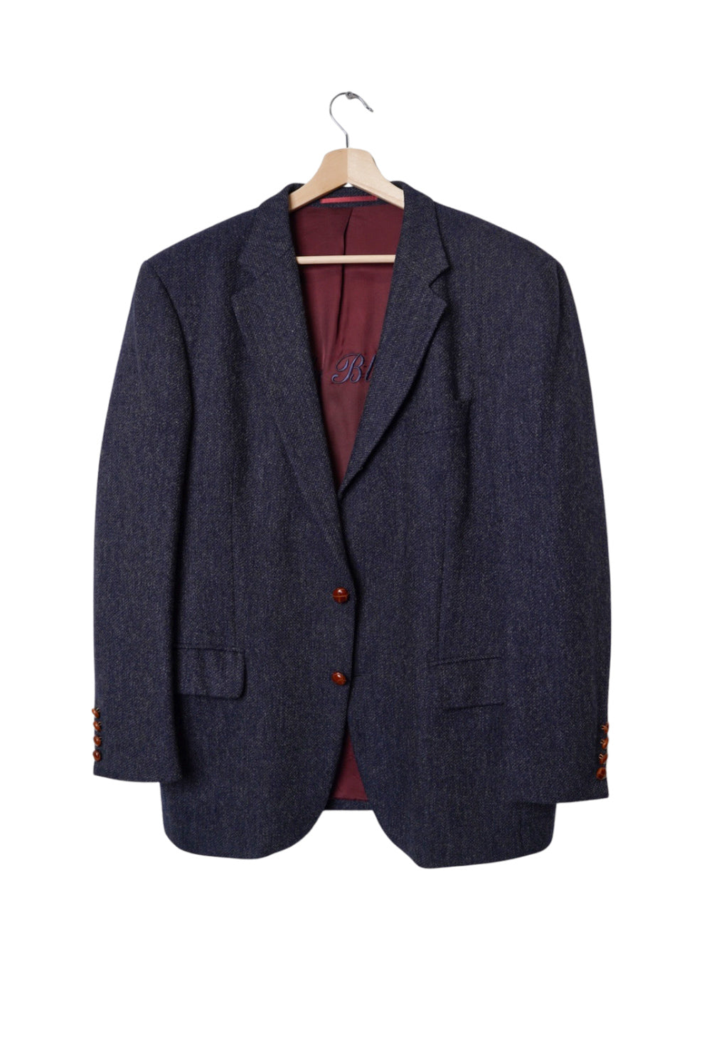 Gant Dark Blue The Blazer Brown Button Wool Blazer