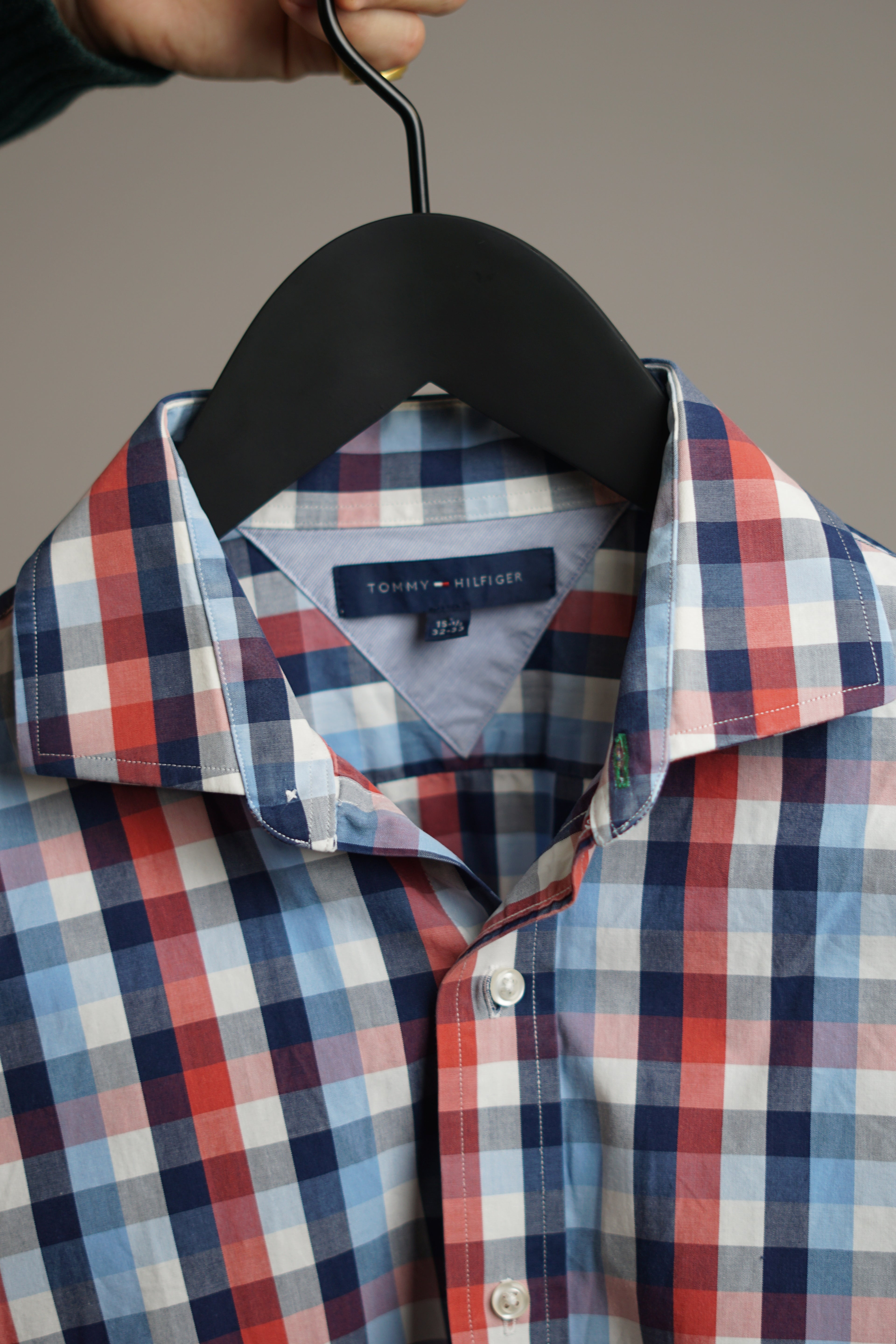 Tommy Hilfiger Red and Blue Checkered Shirt