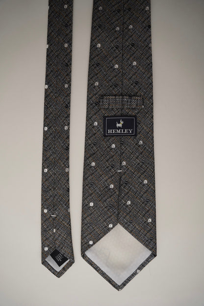 Hemley Grey Dotted Silk Tie