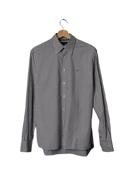 Tommy Hilfiger Navy and White Checkered 80&