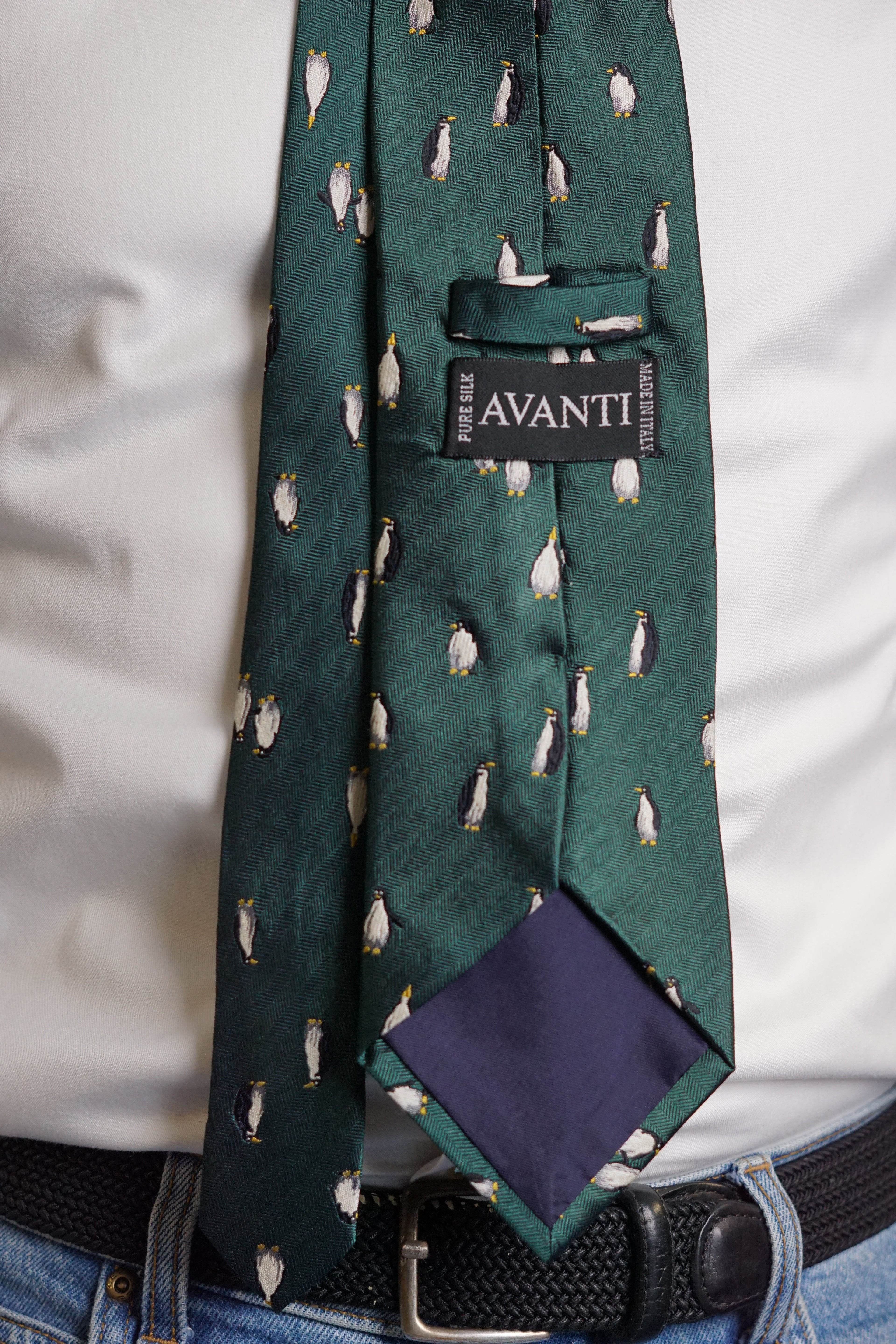 Avanti Darkgreen Pinguin Vintage Silk Tie