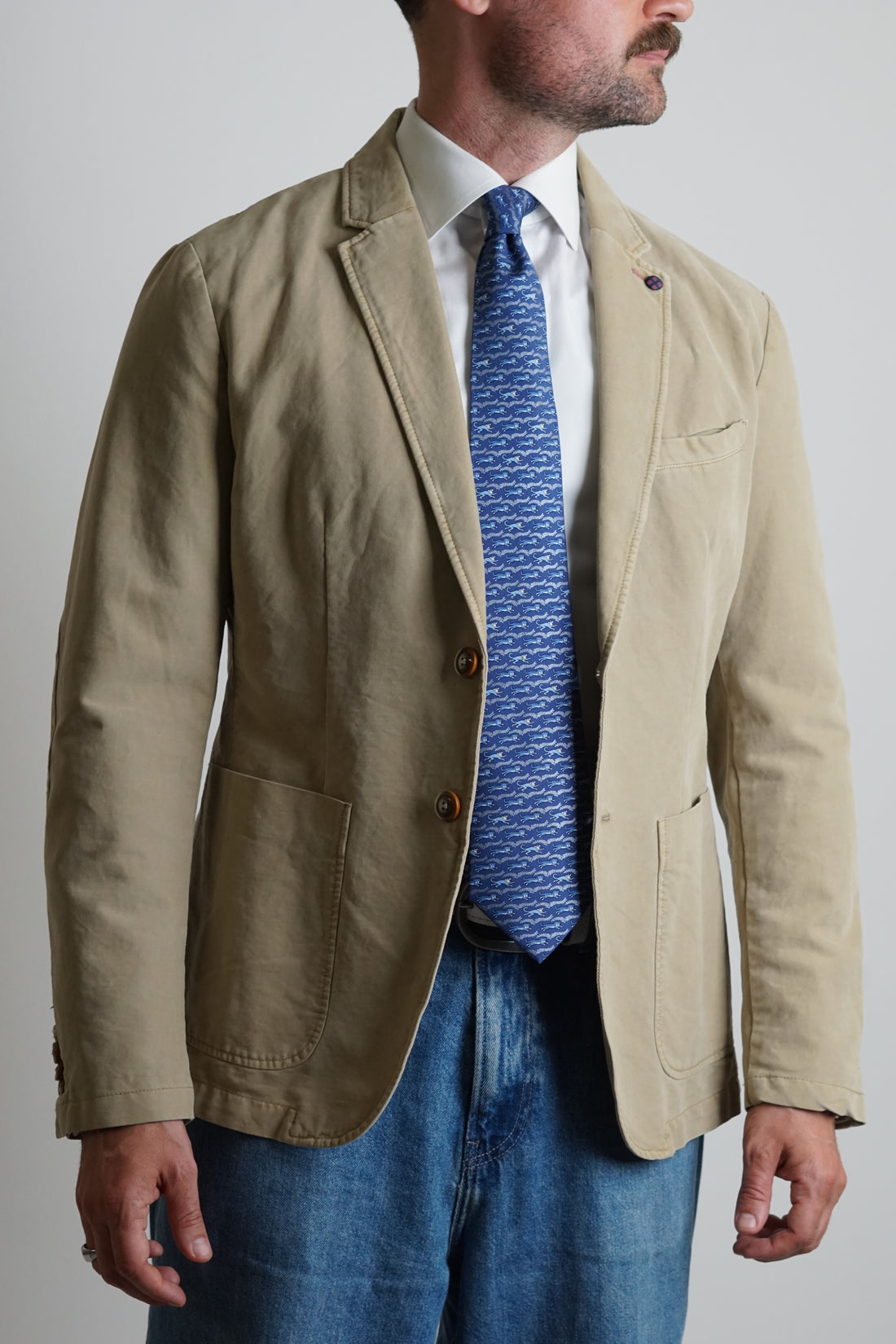 United Colors of Bennetton Beige Cotton Blazer