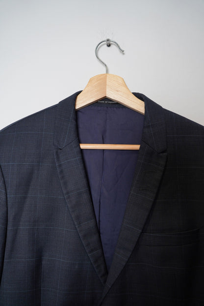 Tiger of Sweden Navy Checkered Evert Wool Business Blazer
