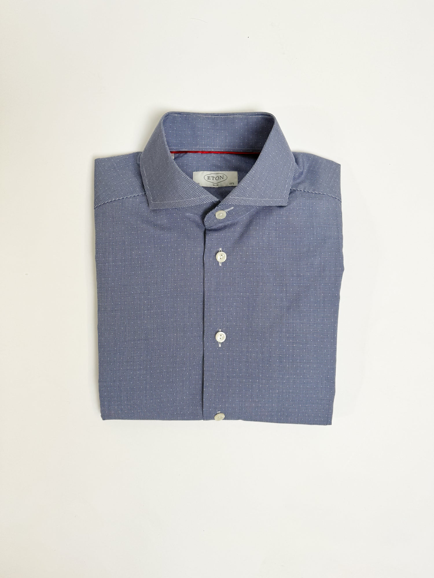 Eton Ocean Blue Dotted Slim fit Shirt