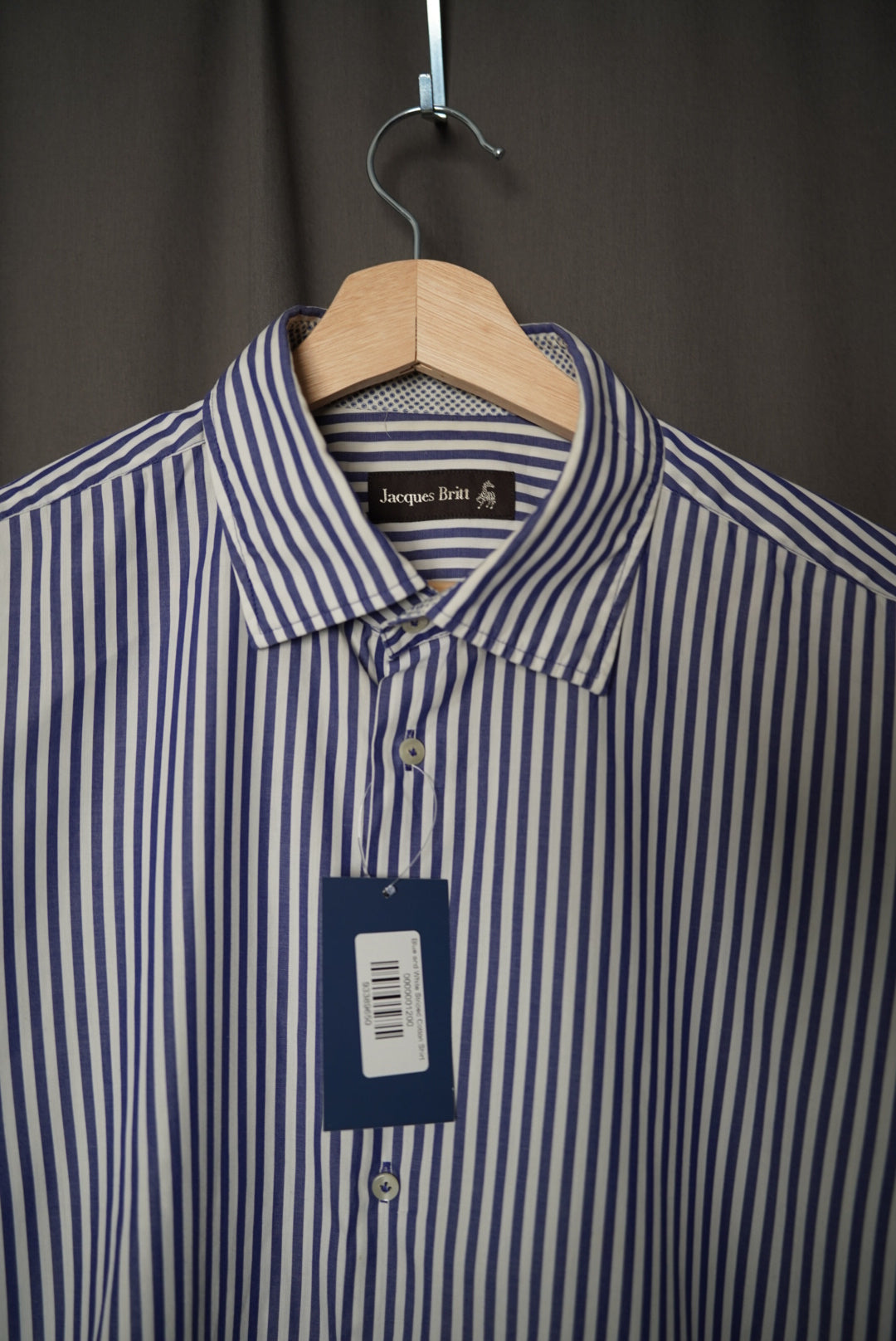 Blue and White Striped Cotton Shirt