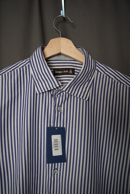 Blue and White Striped Cotton Shirt