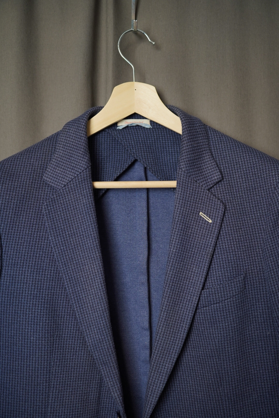 Gant Rugger Navy and Black Checkered Unconstructed New Haven Cotton Sport Jacket Blazer