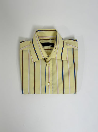 Bertoni Pastelyellow Striped Shirt