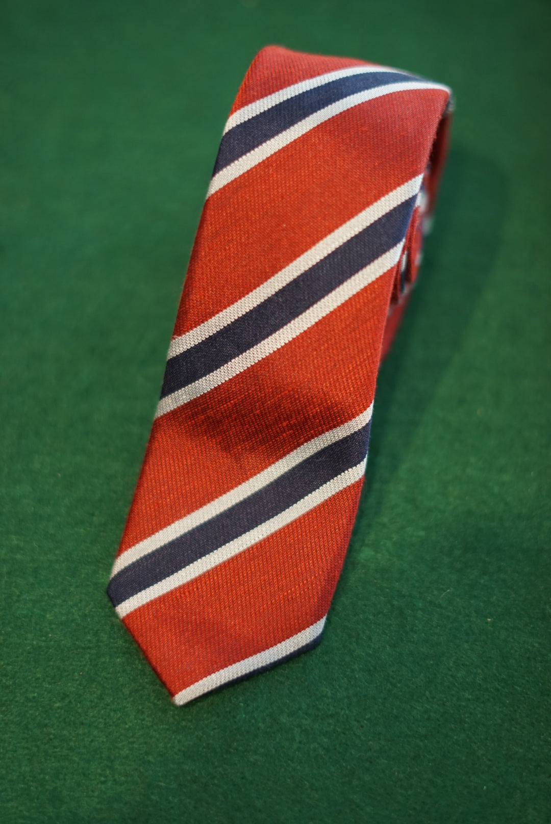 An Ivy Red and Navy Striped Tie