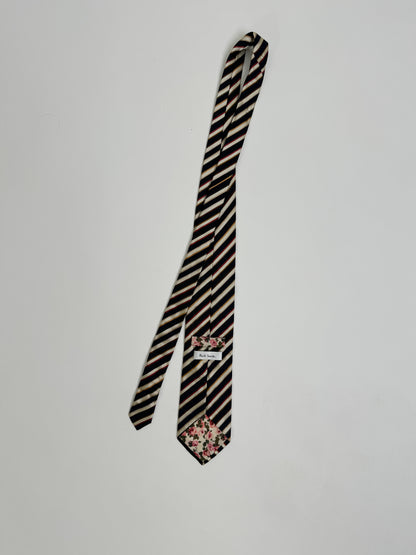 Paul Smith Navy and Light Striped Silk Tie