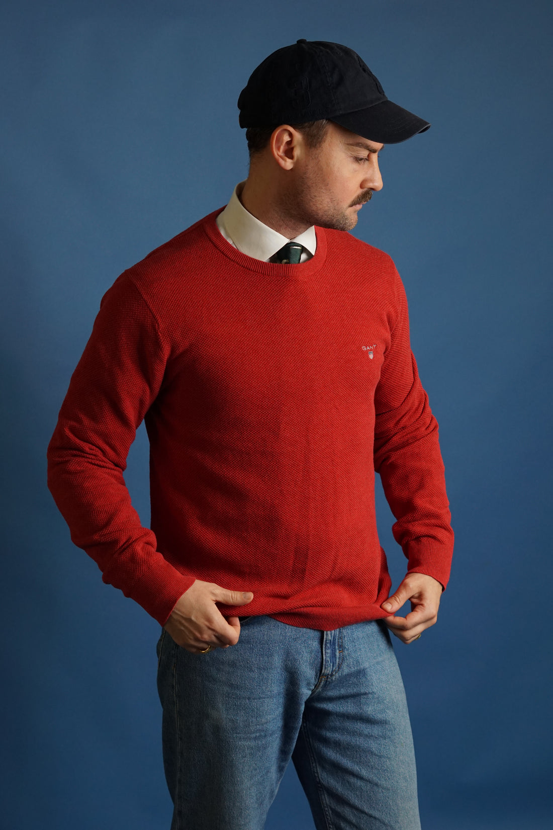 Gant Red Premium Cotton Knit O-Neck