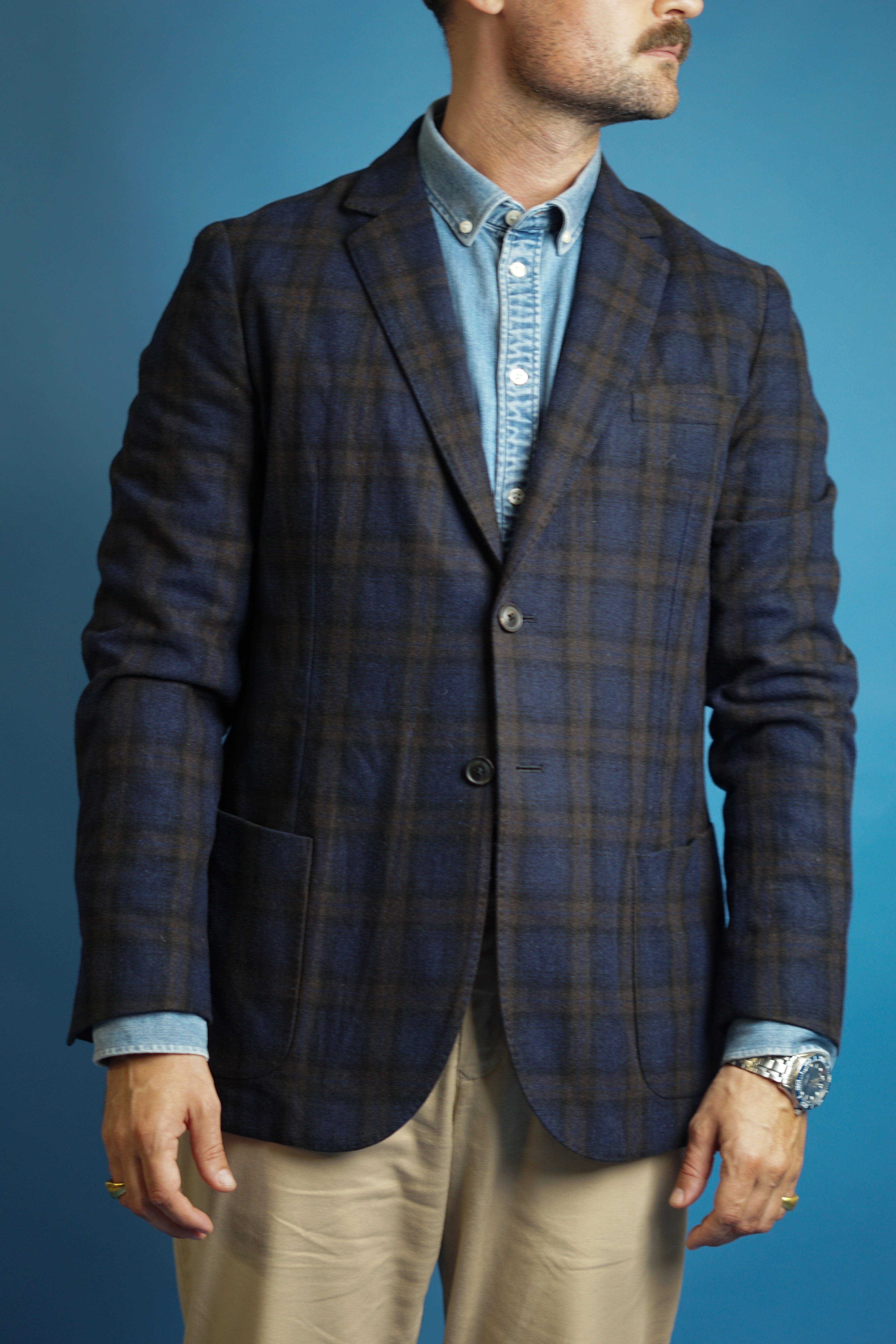 Gant Dark Checkered Unconstructed Blazer