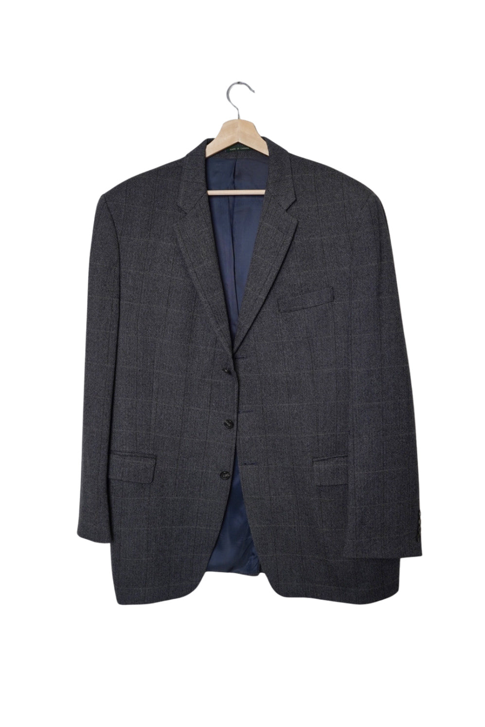 Ralph Lauren Green Label Blue Checkered Wool Blazer