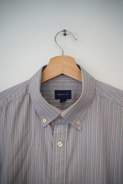 Gant Lightgrey and Red Striped Tech Prep Regular Shirt