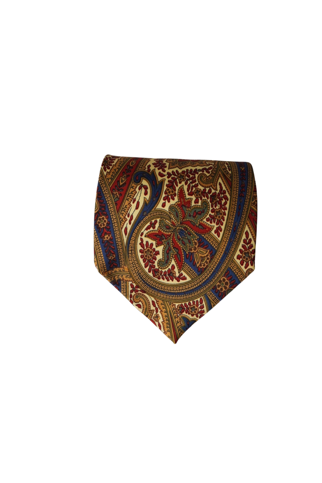 Pierre Balmain Red, Navy and Cream Paisley Silk Tie