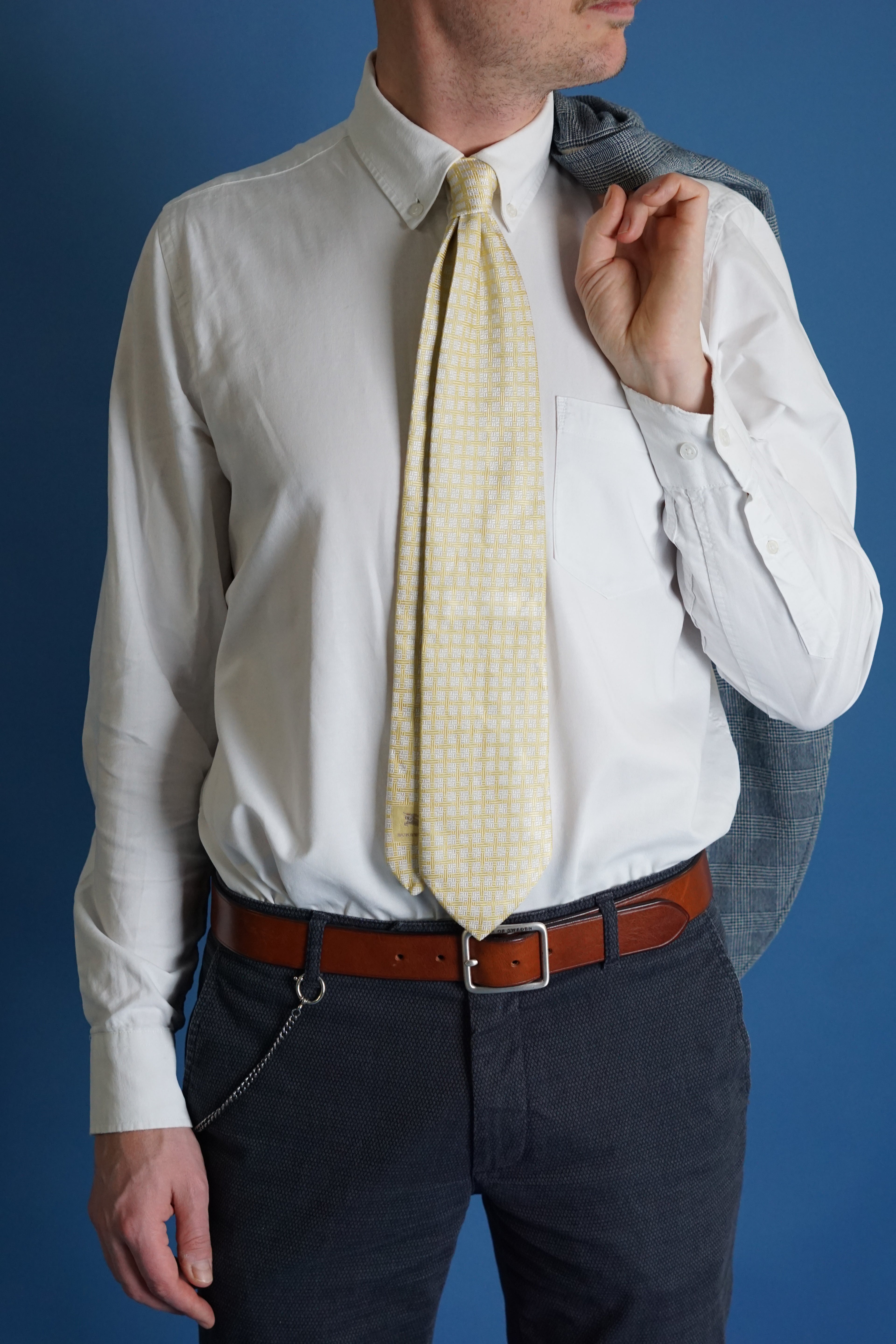 Burberry Yellow Vintage Silk Tie